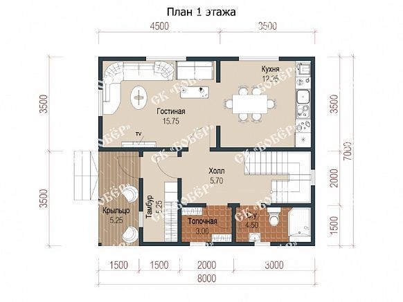 Дом из проф бруса 7х8. фото